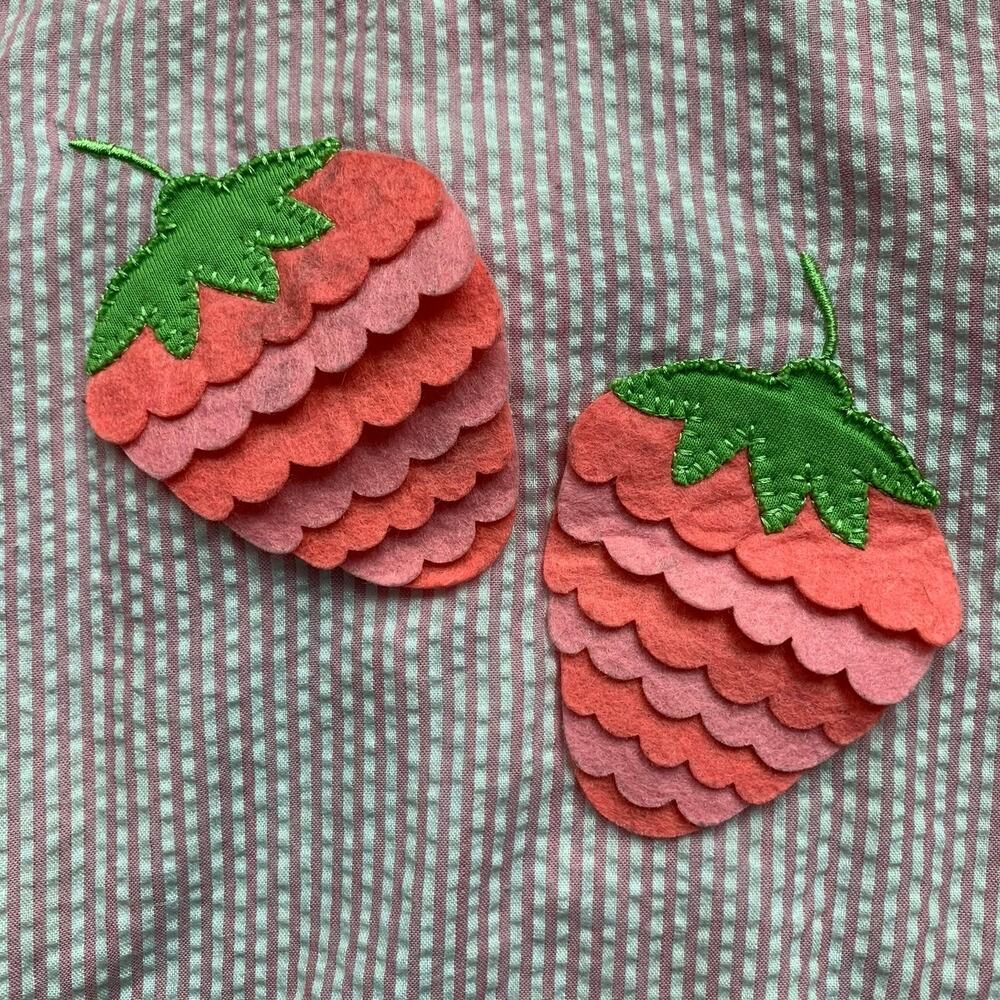 Mud Pie Seersucker Strawberry Top - Picture 2 of 7